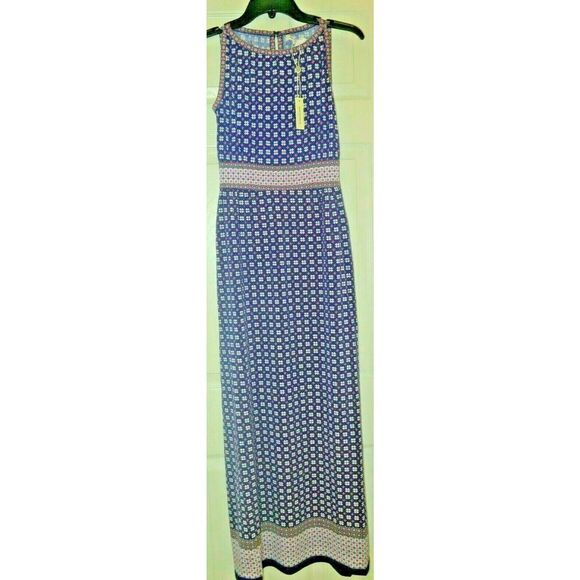 Max Studio 6903W69 Maxi Dress Size XSmall Sleeveless Navy Print NWT $98 - Picture 8 of 10